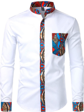 Load image into Gallery viewer, Hipster Patchwork Design Slim Fit Collar Shirt
