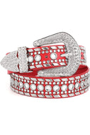 Women's Rhinestone Bling Studded Leather Belt