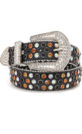Women's Bling Studded Leather Belt