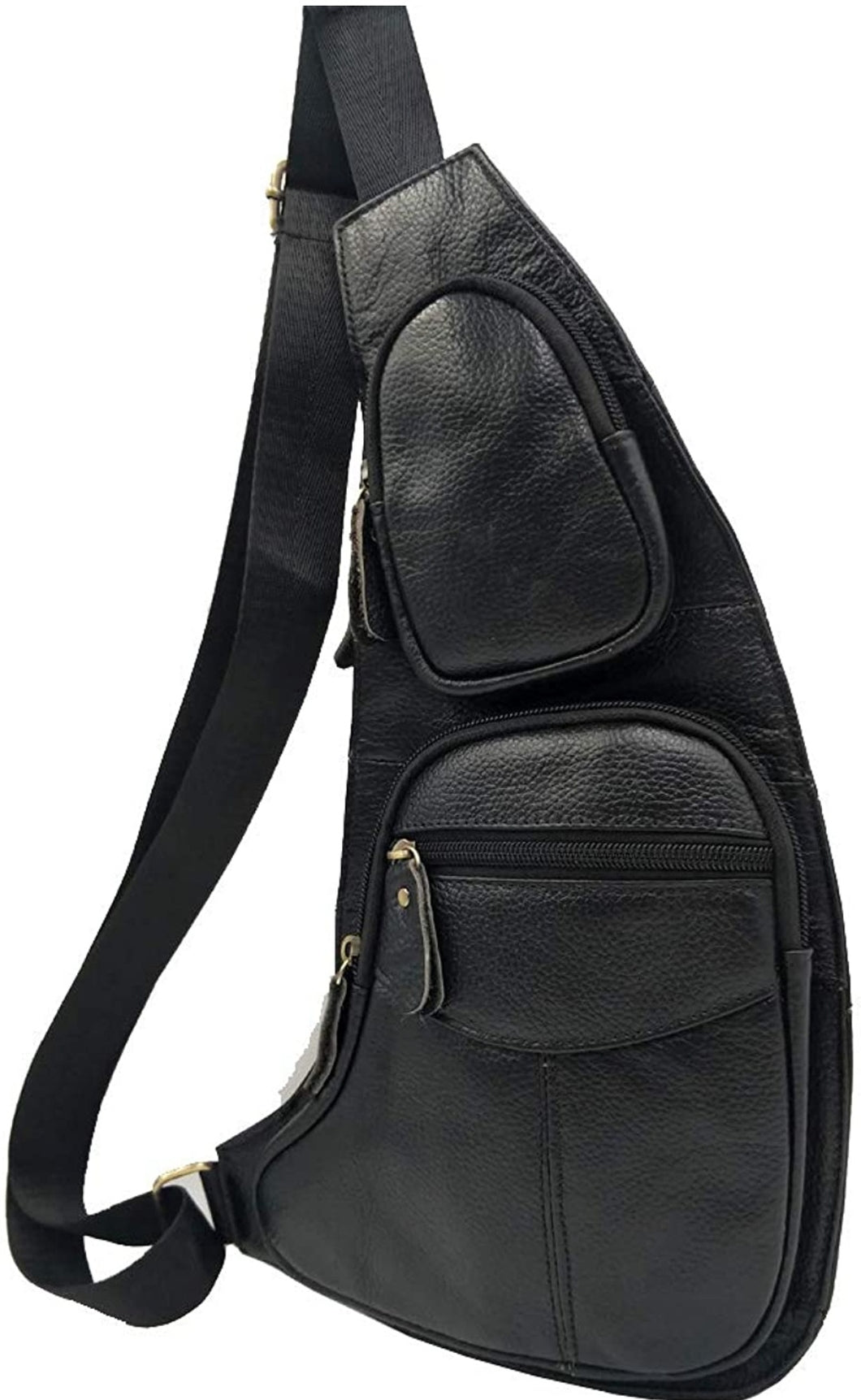 Leather Sling Crossbody Shoulder Backpack for Men Women