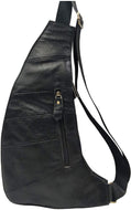 Leather Sling Crossbody Shoulder Backpack for Men Women