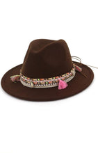 Load image into Gallery viewer, Women&#39;s Felt Fedora With Tassel
