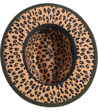 Load image into Gallery viewer, Leopard Wide Brim Fedora Hats
