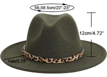 Load image into Gallery viewer, Leopard Wide Brim Fedora Hats
