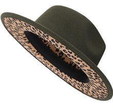 Load image into Gallery viewer, Leopard Wide Brim Fedora Hats
