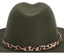 Load image into Gallery viewer, Leopard Wide Brim Fedora Hats
