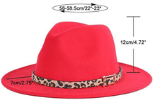 Load image into Gallery viewer, Leopard Wide Brim Fedora Hats
