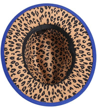 Load image into Gallery viewer, Leopard Wide Brim Fedora Hats
