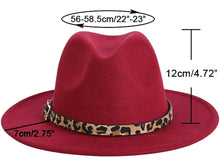 Load image into Gallery viewer, Leopard Wide Brim Fedora Hats
