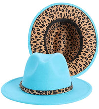 Load image into Gallery viewer, Leopard Wide Brim Fedora Hats
