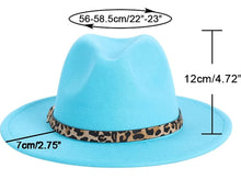 Load image into Gallery viewer, Leopard Wide Brim Fedora Hats
