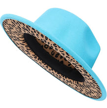 Load image into Gallery viewer, Leopard Wide Brim Fedora Hats
