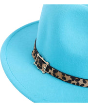 Load image into Gallery viewer, Leopard Wide Brim Fedora Hats
