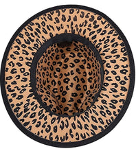 Load image into Gallery viewer, Leopard Wide Brim Fedora Hats
