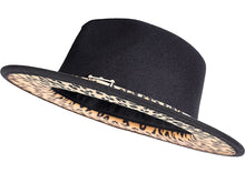 Load image into Gallery viewer, Leopard Wide Brim Fedora Hats
