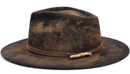 Vintage Fedora Wide Brim Firm Wool Felt Panama Hat