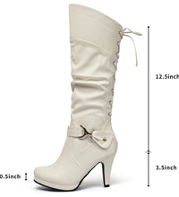 Load image into Gallery viewer, Women&#39;s Knee High Back up Lace Boots
