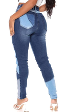 Load image into Gallery viewer, Empress Mid Waist Stretchy Patchwork Denim Jeans
