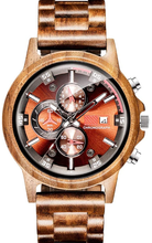 Load image into Gallery viewer, Noble Men Stylish Chronograph Military Casual Wood Watch
