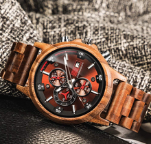 Load image into Gallery viewer, Noble Men Stylish Chronograph Military Casual Wood Watch
