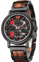 Load image into Gallery viewer, Noble Men&#39;s  Wood &amp; Stainless Steel Casual Wristwatches
