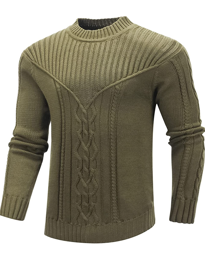 Noble Men's Pullover Long Sleeve Crewneck Knitted Sweater