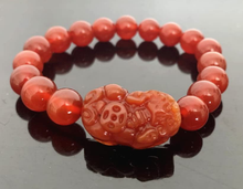 Load image into Gallery viewer, Feng Shui Handmade Red Agate Pi Yao Bracelet
