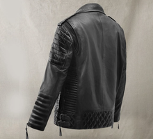 Load image into Gallery viewer, Noble Men Sheep Leather Biker Jacket
