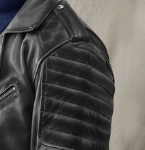 Load image into Gallery viewer, Noble Men Sheep Leather Biker Jacket
