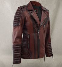 Load image into Gallery viewer, Noble Men Sheep Leather Biker Jacket
