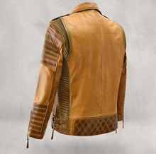 Load image into Gallery viewer, Noble Men Sheep Leather Biker Jacket
