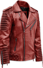 Load image into Gallery viewer, Noble Men Sheep Leather Biker Jacket
