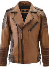 Load image into Gallery viewer, Noble Men Sheep Leather Biker Jacket
