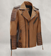 Load image into Gallery viewer, Noble Men Sheep Leather Biker Jacket
