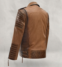 Load image into Gallery viewer, Noble Men Sheep Leather Biker Jacket
