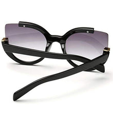 Load image into Gallery viewer, Women&#39;s Round Square Cut-Out Flash Mirror Cat Eye Sunglasses
