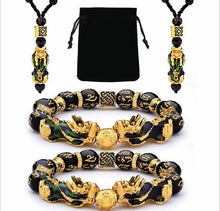 Load image into Gallery viewer, 4 Piece Feng Shui Pi Xiu Yao Bracelet Necklace Set
