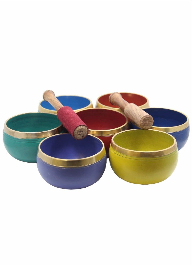 Tibetan Palm Size Singing Bowl Set