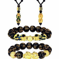 4 Piece Feng Shui Pi Xiu Yao Bracelet Necklace Set