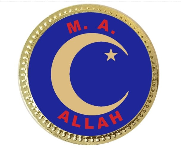 Moorish Crescent-Star Sublimated Lapel Pin