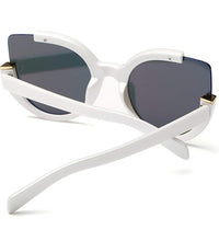 Load image into Gallery viewer, Women&#39;s Round Square Cut-Out Flash Mirror Cat Eye Sunglasses
